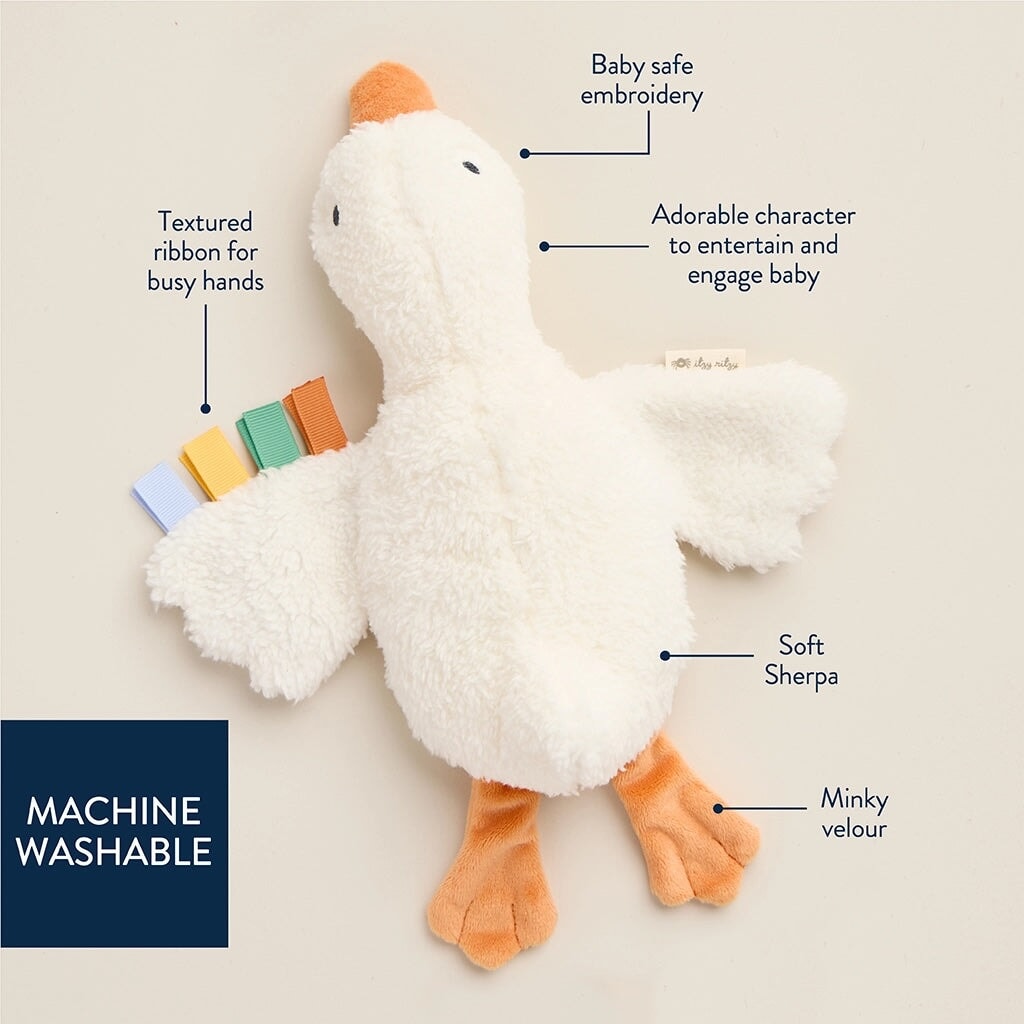 peluche apaisante oie Itzy Ritzy jouet enfant Mlle et Coco
