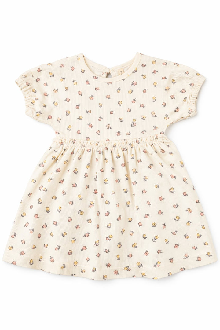 Robe et culotte assortie - Fond crème et petites fleurs - Quincy Mae