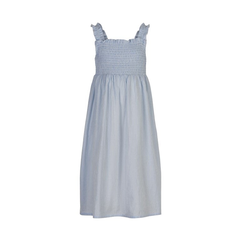 robe lignée bleu blanc fil argenté Creamie Mlle et Coco