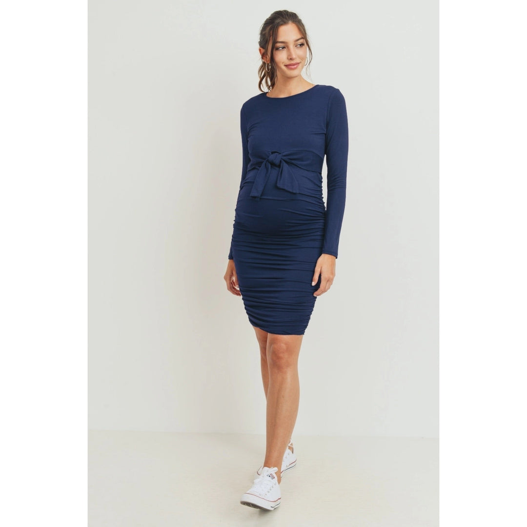 Robe maternité cintré Hello Miz bleu marine manches longues