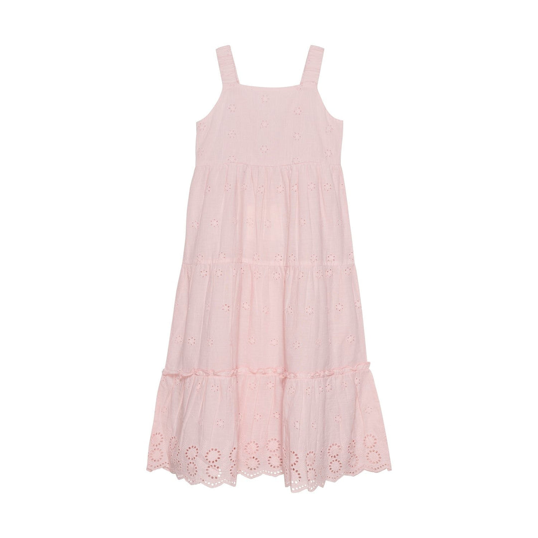 robe creamie dentelle rose pétale bretelle vêtement enfant fille