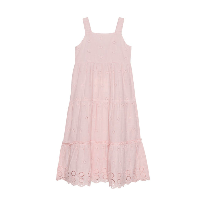 robe creamie dentelle rose pétale bretelle vêtement enfant fille