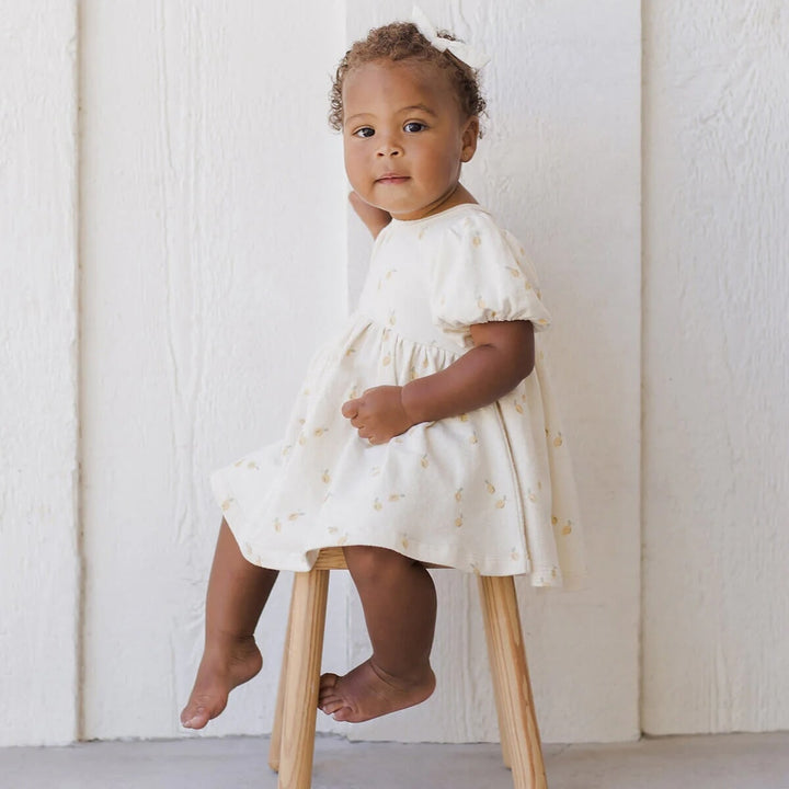 robe culotte assortie citron fond crème Quincy Mae Mlle Coco