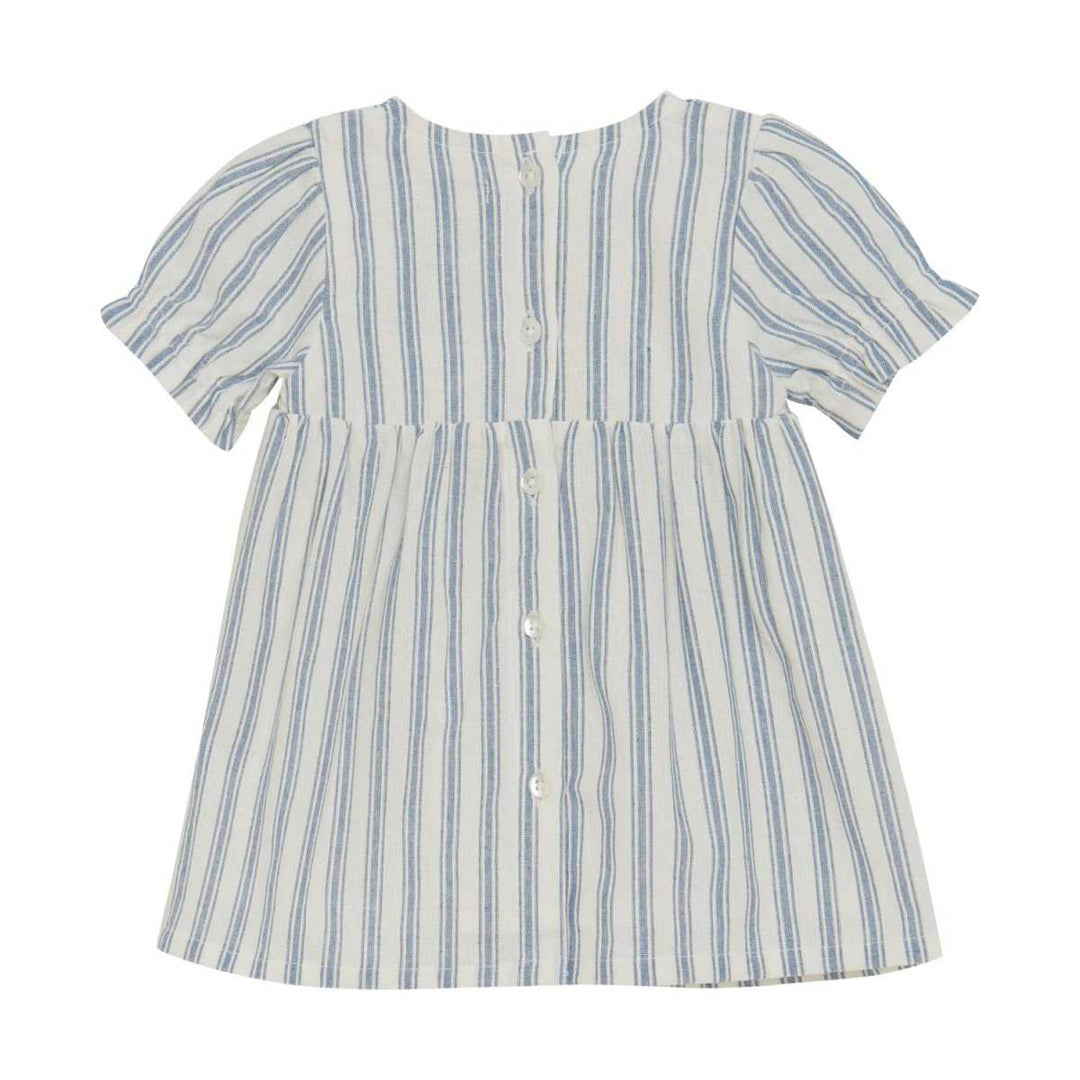 Robe en coton blanche rayé bleu Huttelihut Mlle et Coco