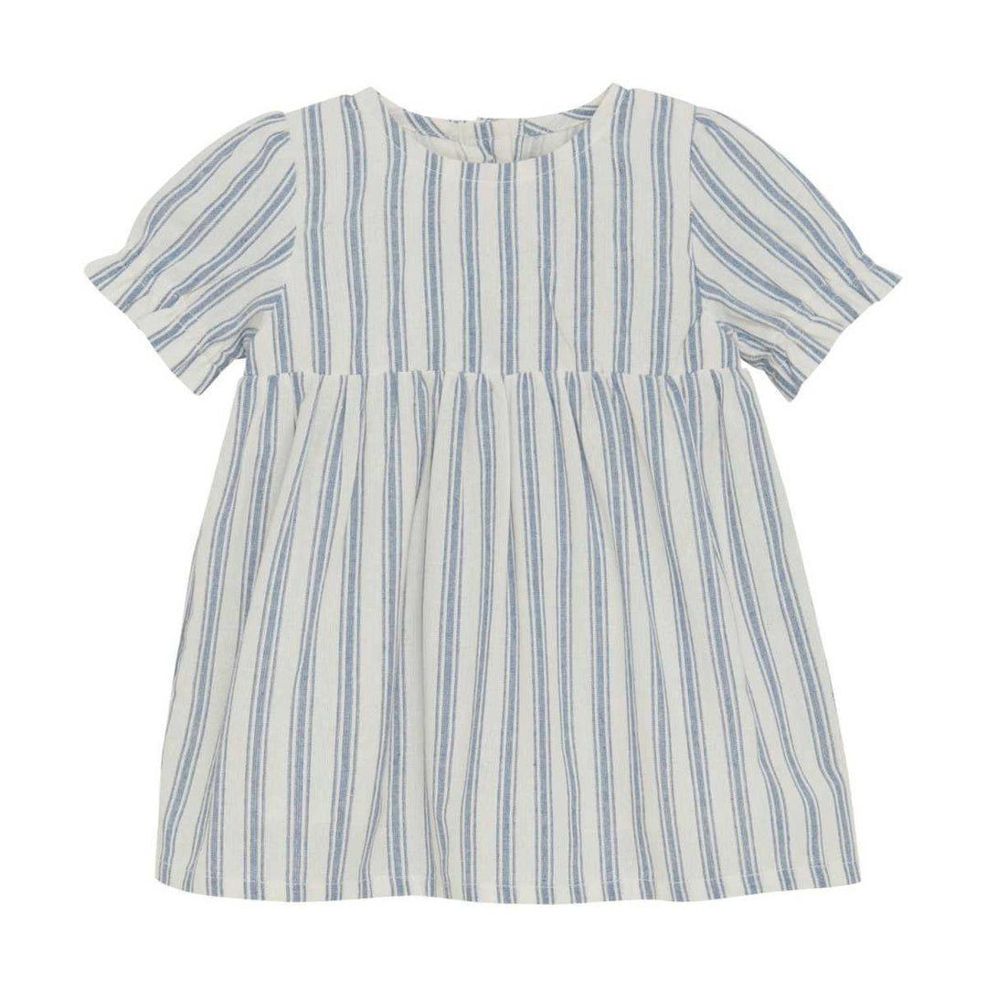 Robe en coton blanche rayé bleu Huttelihut Mlle et Coco