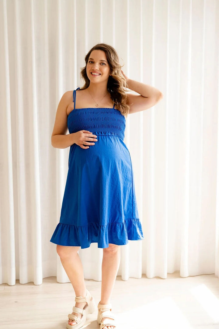 robe Éliza Rose maternité allaitement bleu royale Mlle et Coco