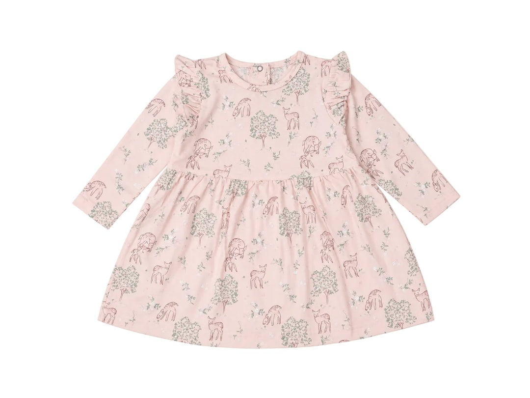 Robe tencel/modal Faon fond rose Coccoli Mlle et Coco