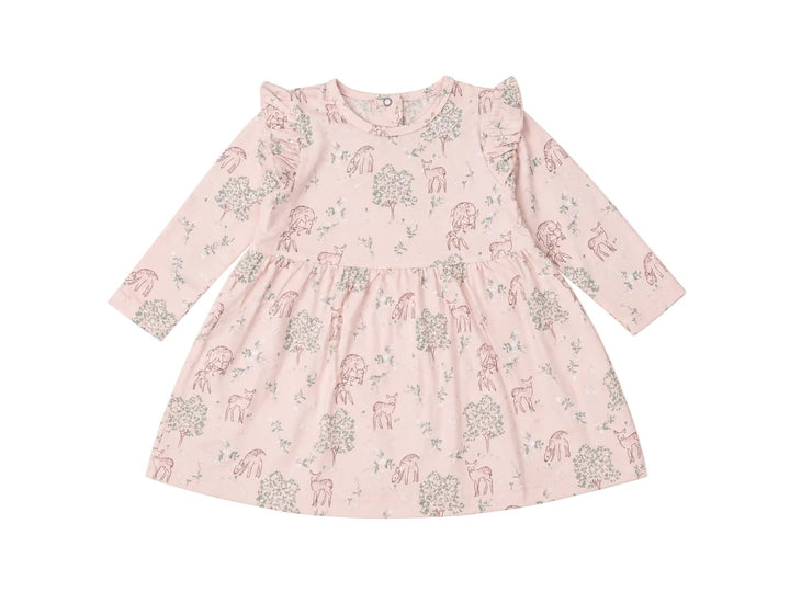 Robe tencel/modal Faon fond rose Coccoli Mlle et Coco