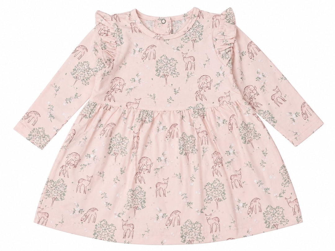 Robe tencel/modal Faon fond rose Coccoli Mlle et Coco
