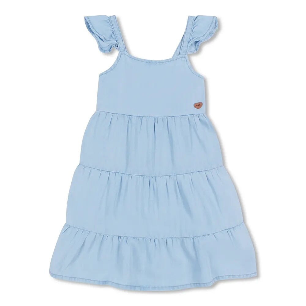 Robe tencel bleu pâle Wrtk vêtement fille Mlle et Coco
