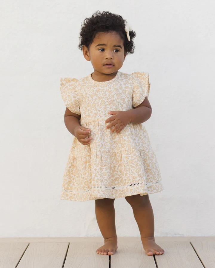 Robe et culotte assorties Lily fleurs jaunes  Quincy Mae Mlle et Coco