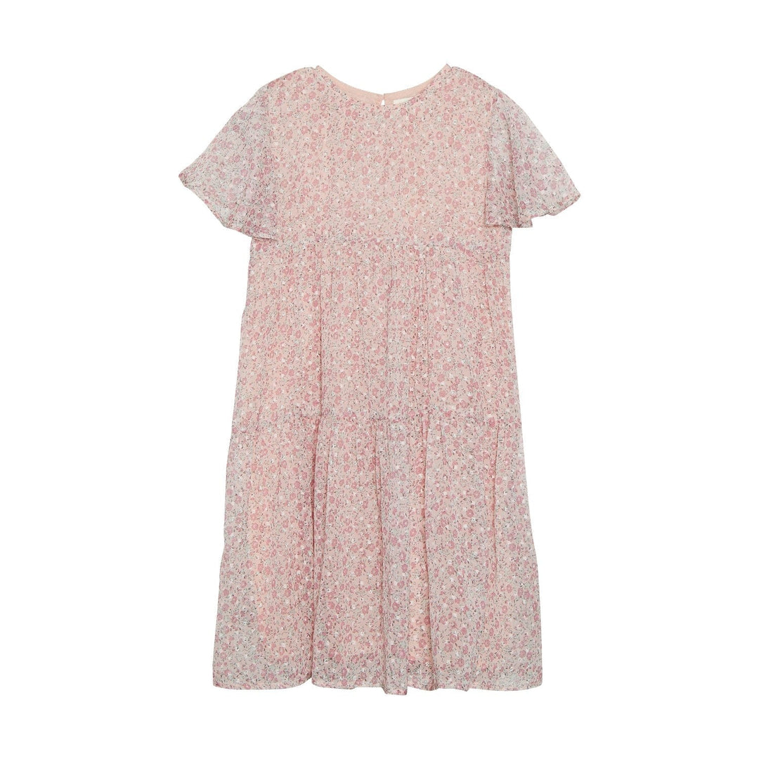 robe légère fleur rose manches courtes fleurie rose Creamie