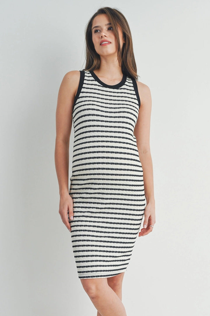 robe moulante maternité noir blanc Hello MIle et Coco