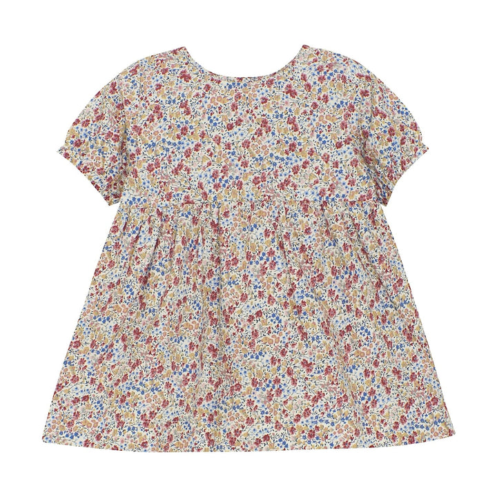 robe coton floral bleu rouge Huttelihut Mlle et Coco