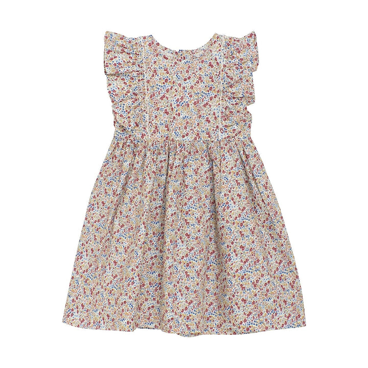 Robe floral bleu rouge Huttelihut Mlle et Coco vêtement