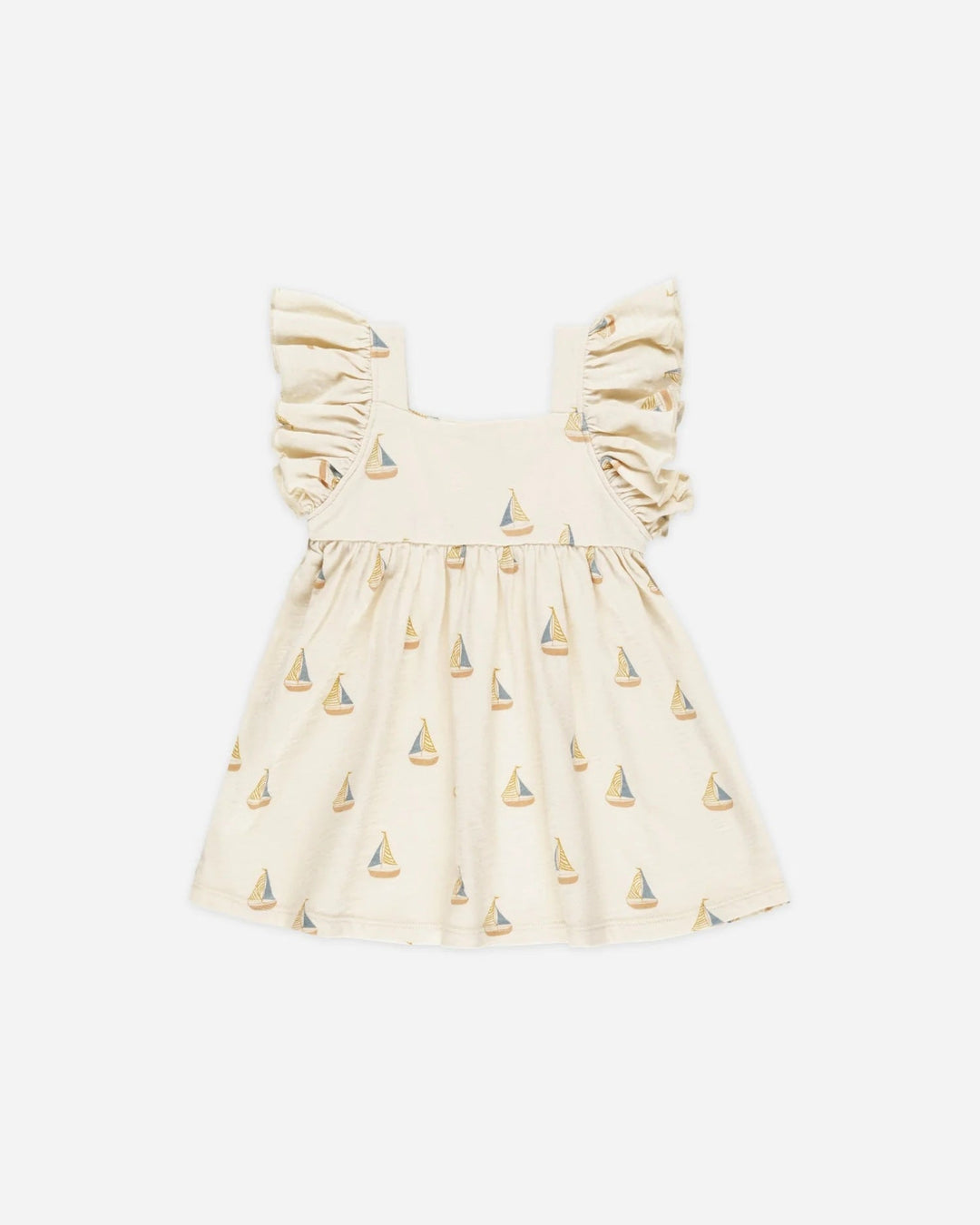 Robe à manches courtes ivoire motif voiliers Rylee + Cru Mlle et Coco