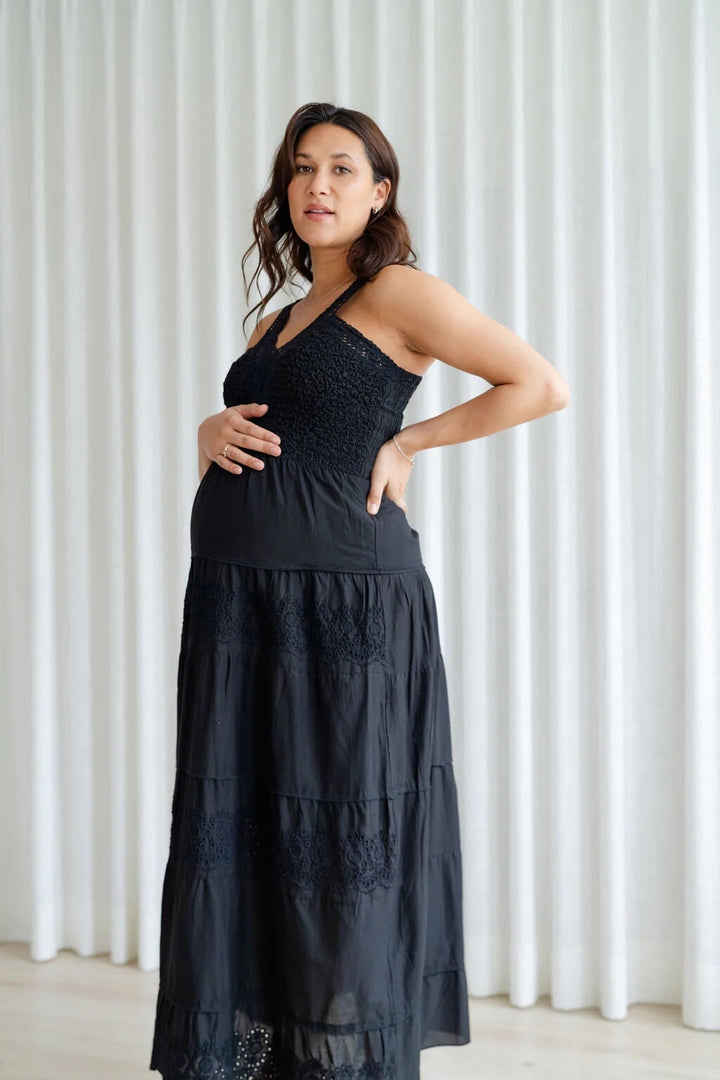 robe Rose materniter Mariana noir bohème compagnie québécoise