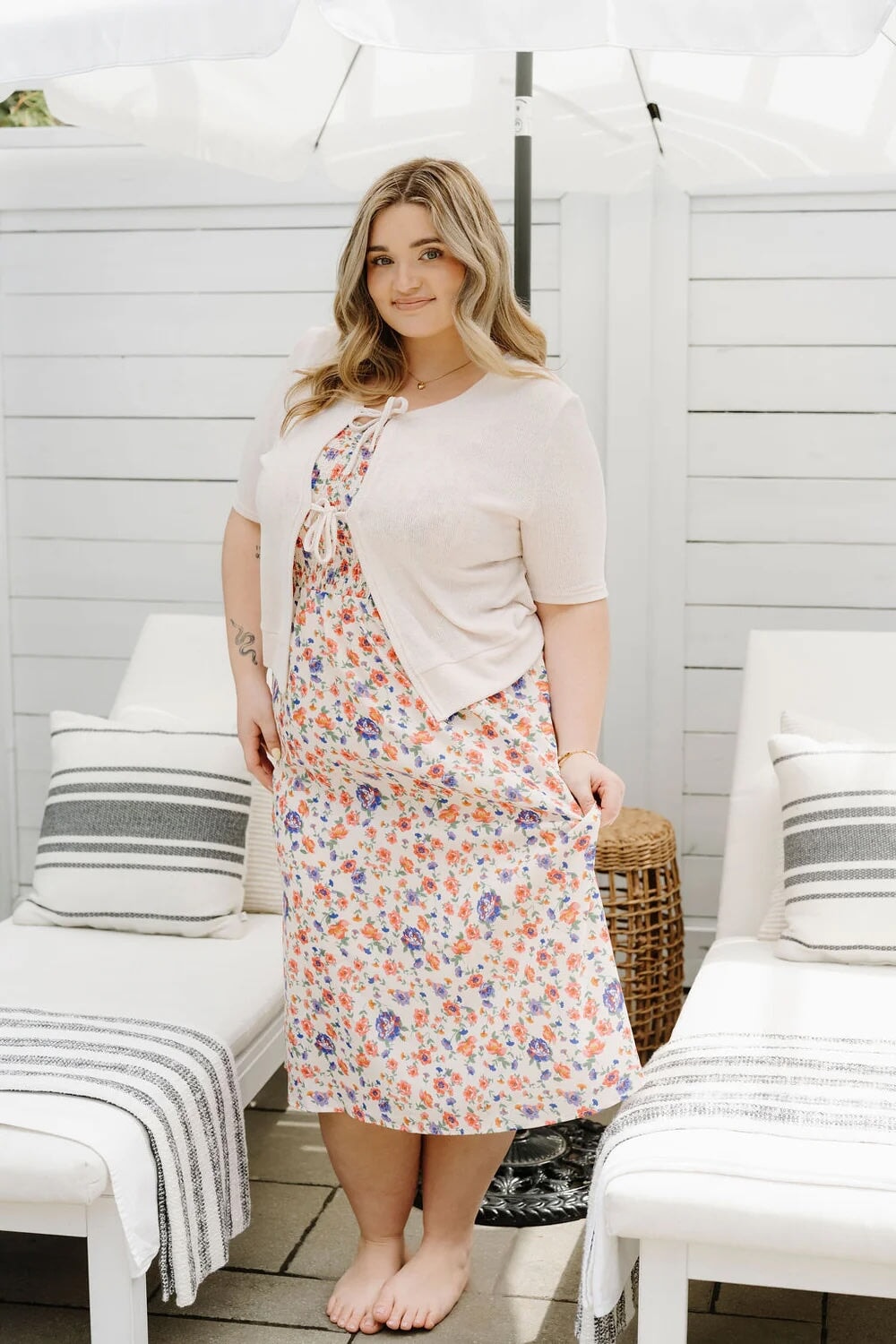 Robe maternité Malibu Fleurs sauvage Rose Maternité Mlle et Coco