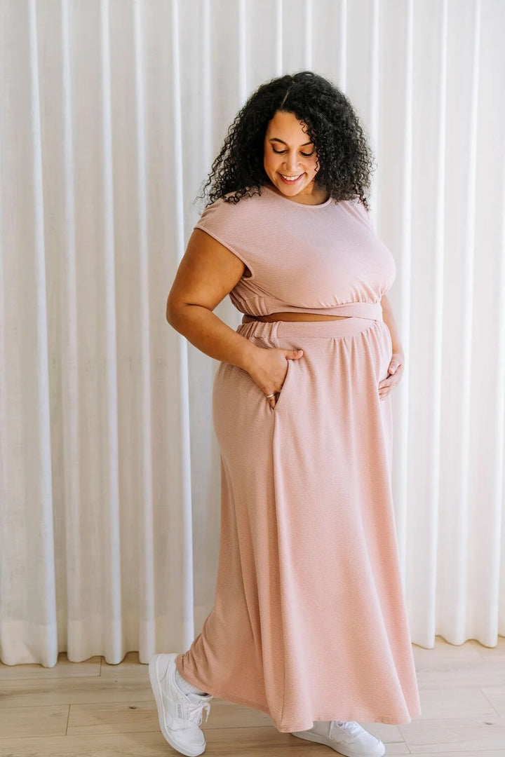 robe longue maternité Juliet rose Nordique Rose maternité Mlle Coco