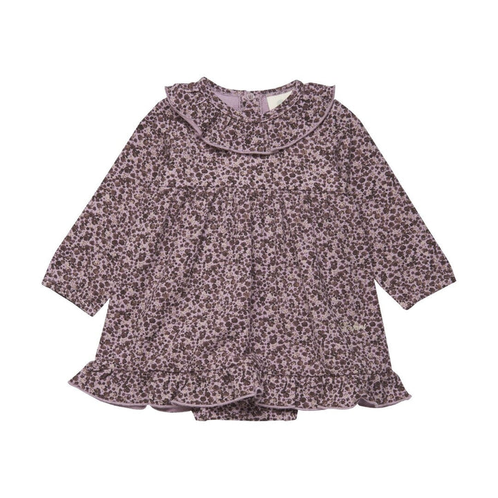 robe manches longues mauves motifs fleurs vêtement en-fant fille