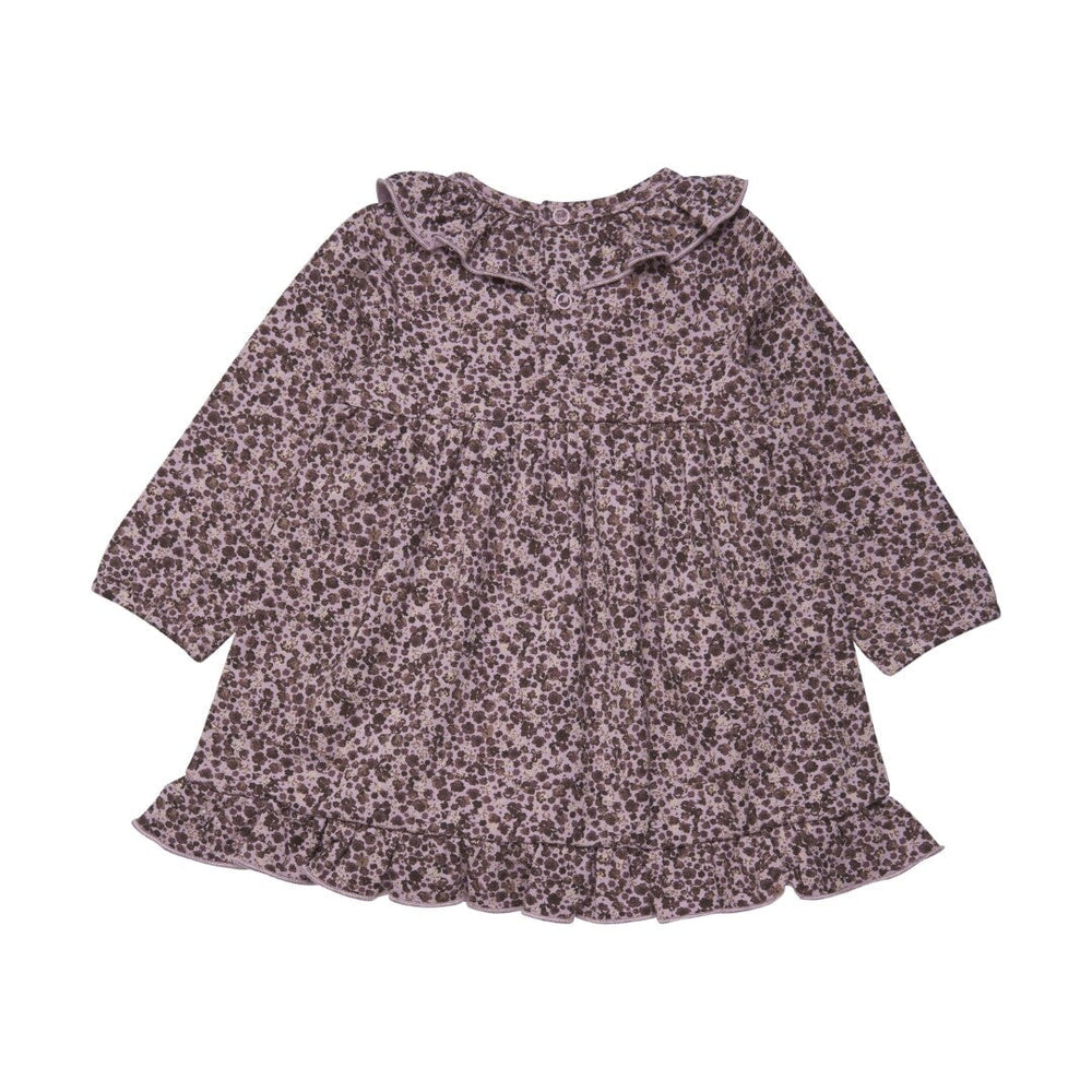 robe manches longues mauves motifs fleurs vêtement en-fant fille