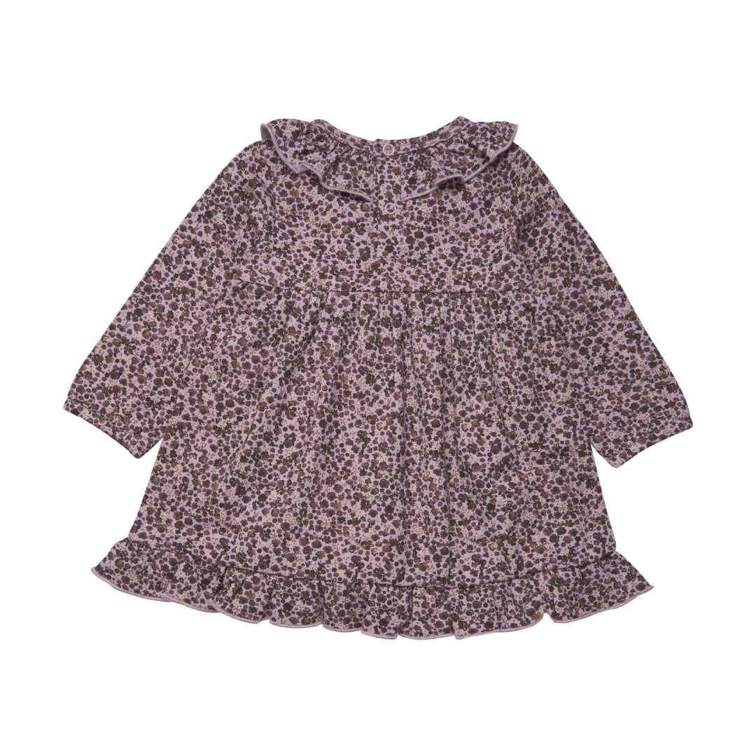 robe manches longues mauves motifs fleurs vêtement en-fant fille