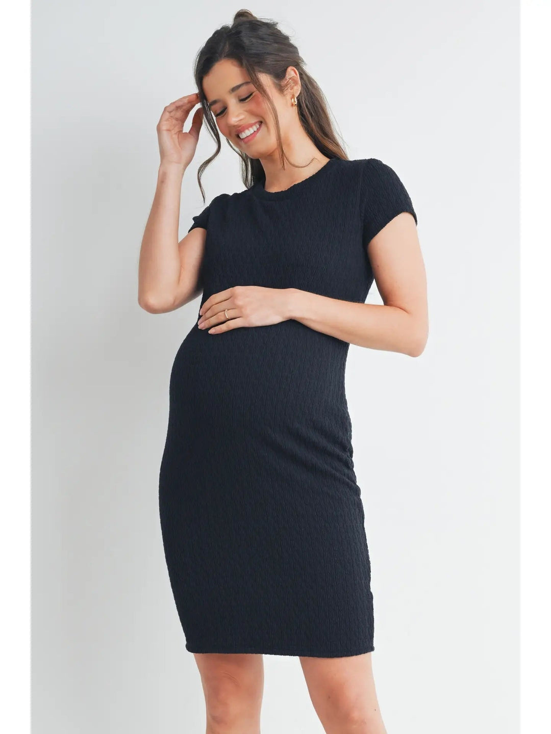 robe maternité texturé noir  Mlle et Coco Hello Miz