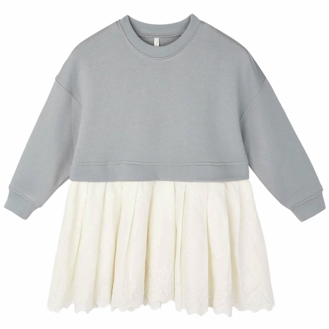 Robe pull Bleu acier et crème Rylee + Cru 