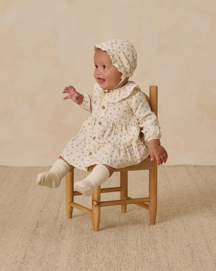 Robe boutonnée à col volanté Bluebell Quincy Mae Mlle et Coco