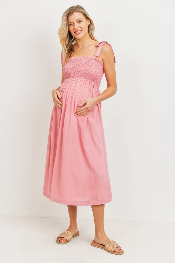 Robe smockée maternité et allaitement Rose Hello Miz Mlle Coco