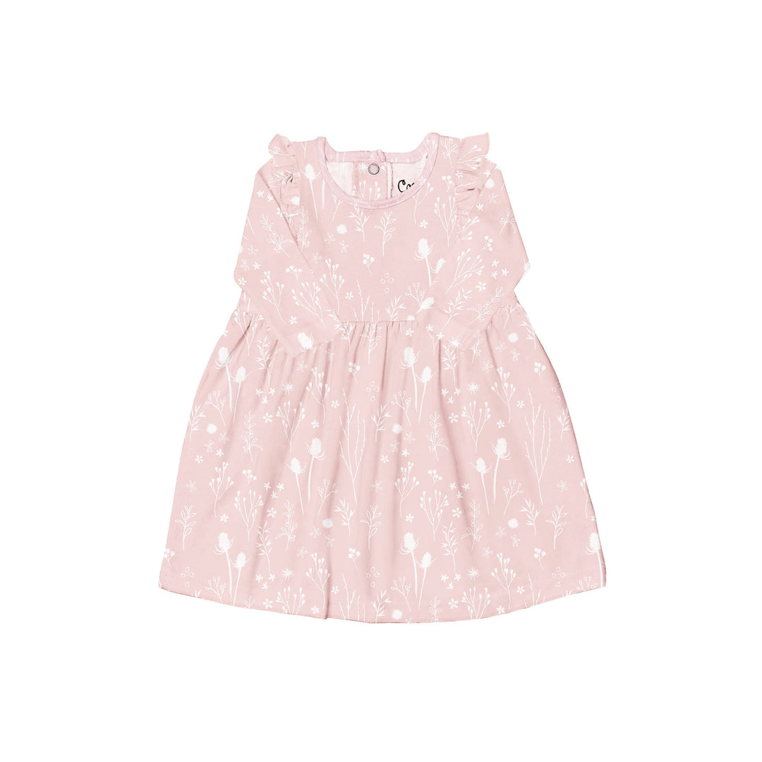 robe manches longues roses fleurs blanches Coccoli Mlle Coco