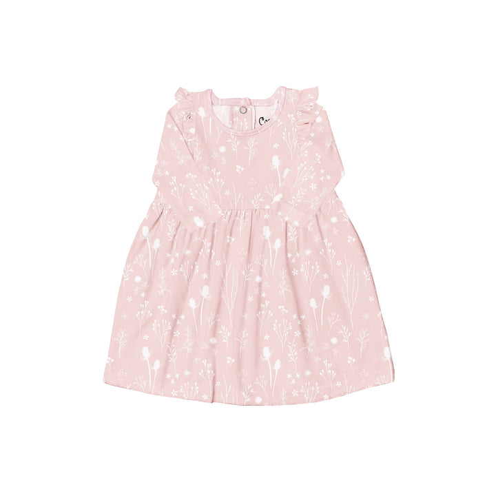 robe manches longues roses fleurs blanches Coccoli Mlle Coco