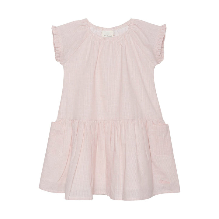Robe rose et blanc en-fant coton Mlle et Coco