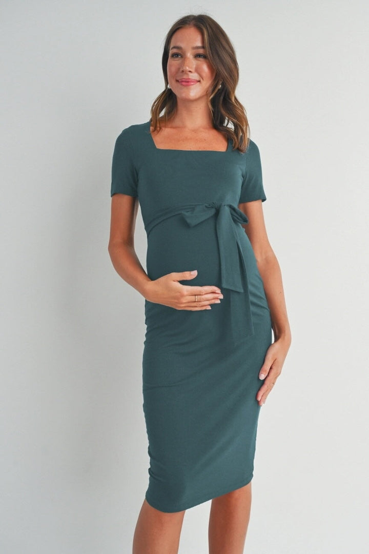 Robe maternité mi-longue Bleu mer Hello Miz Mlle et Coco