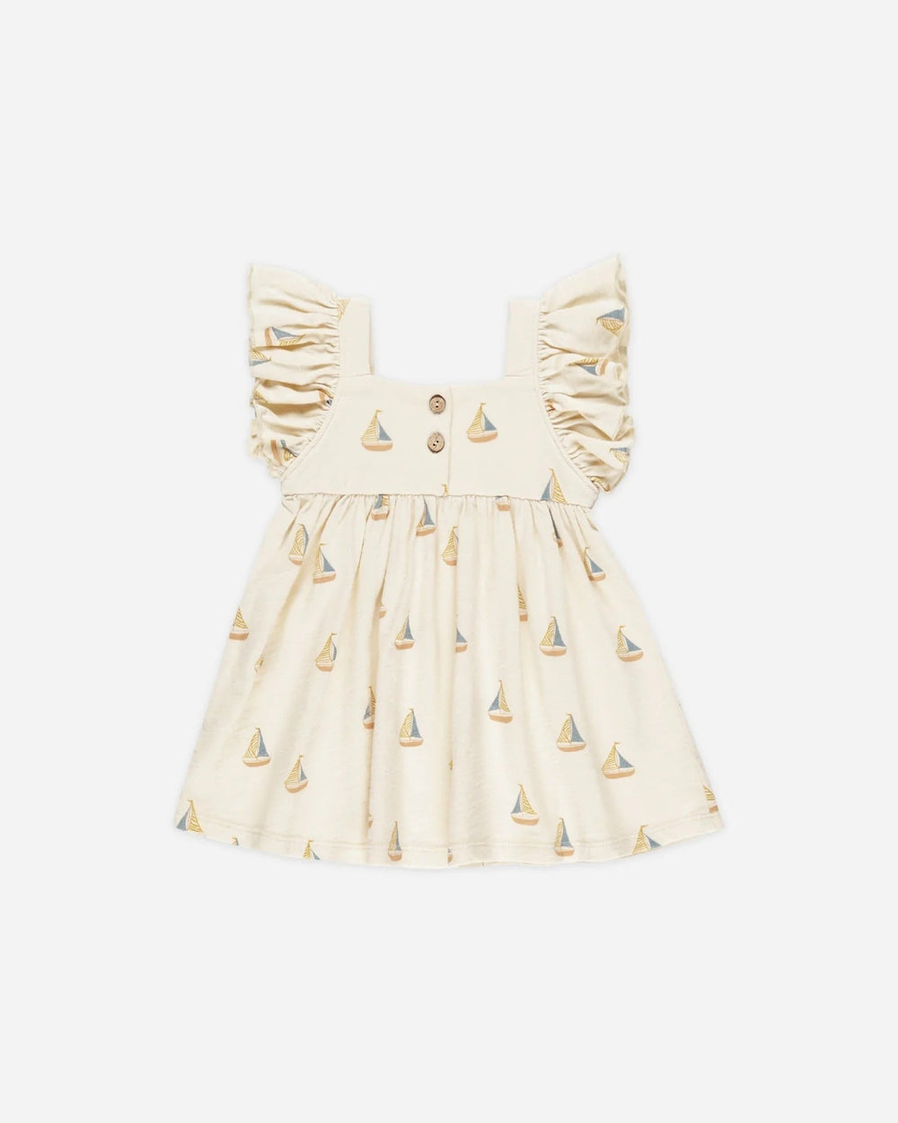 Robe à manches courtes ivoire motif voiliers Rylee + Cru Mlle et Coco