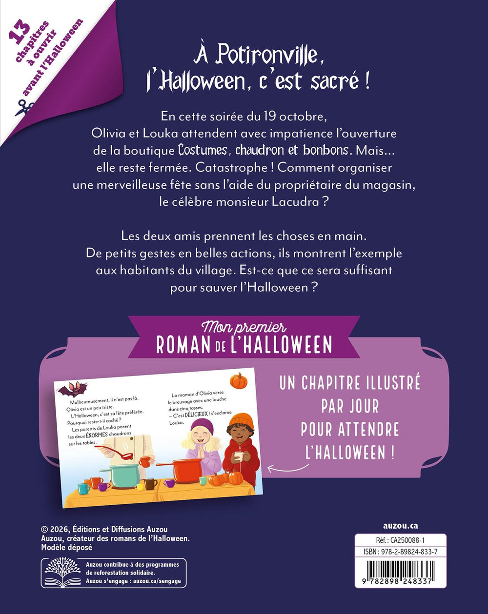 Roman de l'Halloween 13 jours pour sauver l'Halloween Auzou éditions Mlle et Coco