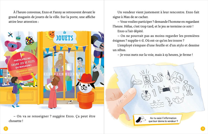 Livre roman énigme Le magasin de jouets Auzou Mlle et Coco