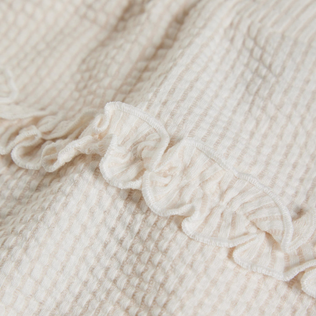 jupe taille élastique rayé rose blanc Mlle et Coco Minymo