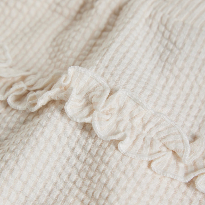 jupe taille élastique rayé rose blanc Mlle et Coco Minymo