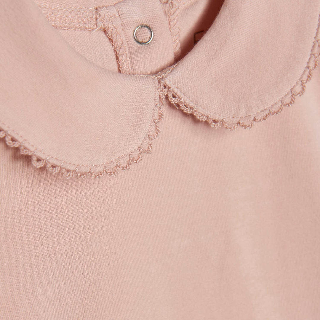  cache-couches manches longues rose pétale col Claudine Fixoni