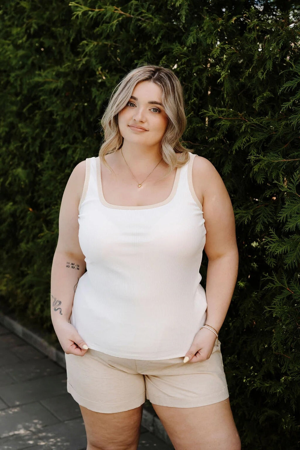 camisole en rib maternité Rose maternité combo crème