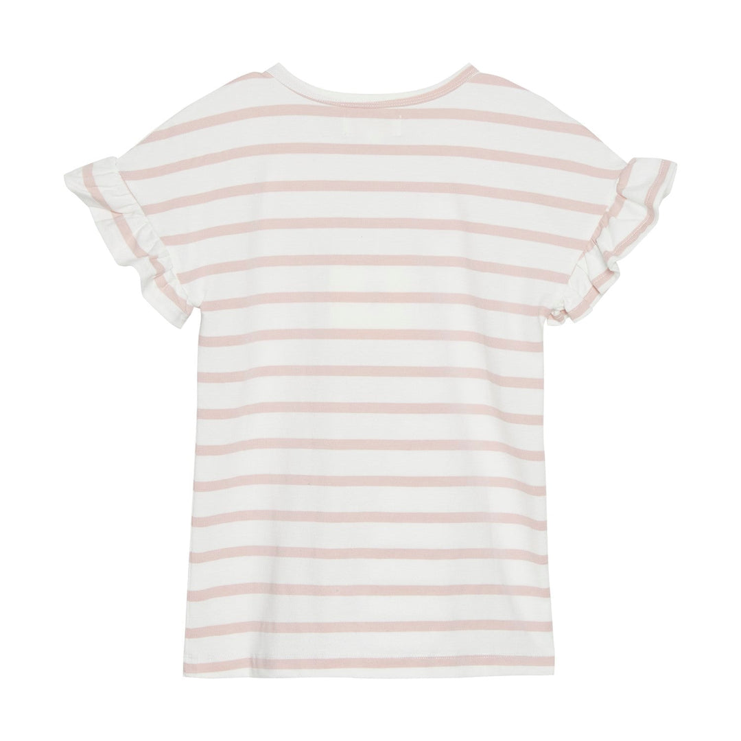 chandail manches courtes rayé rose cendré vêtement enfant creamie