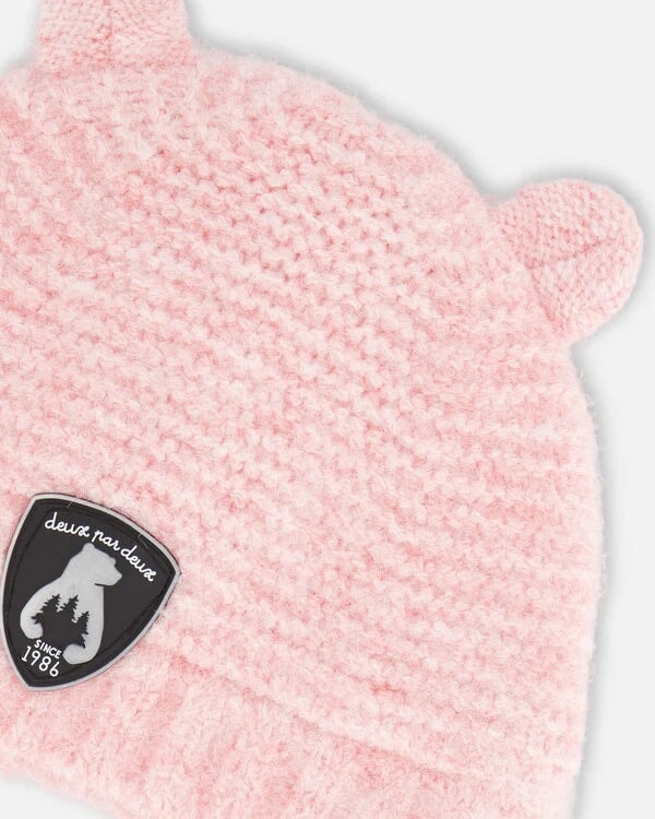 Bonnet hiver tricot rose Deux par Deux Mlle et Coco
