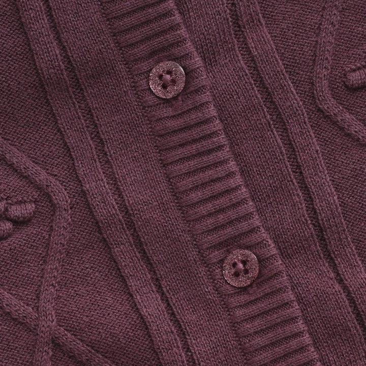Cardigan manches longues tricot rose brown Minymo Mlle et Coco
