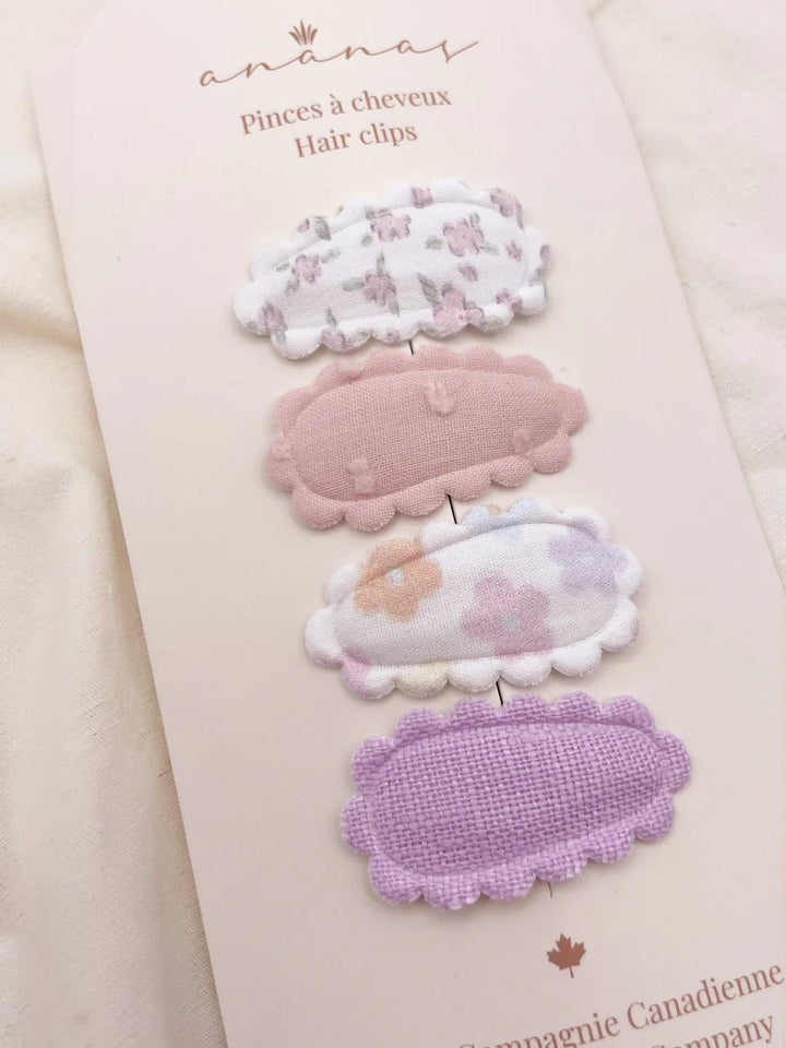 Barrette en tissus pour cheveux rosie Ananas Mlle et Coco