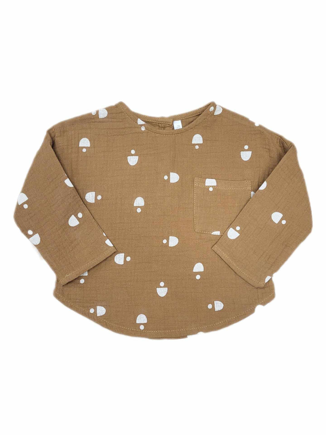 chandail manches longues Rylee + Cru caramel motifs blanc 