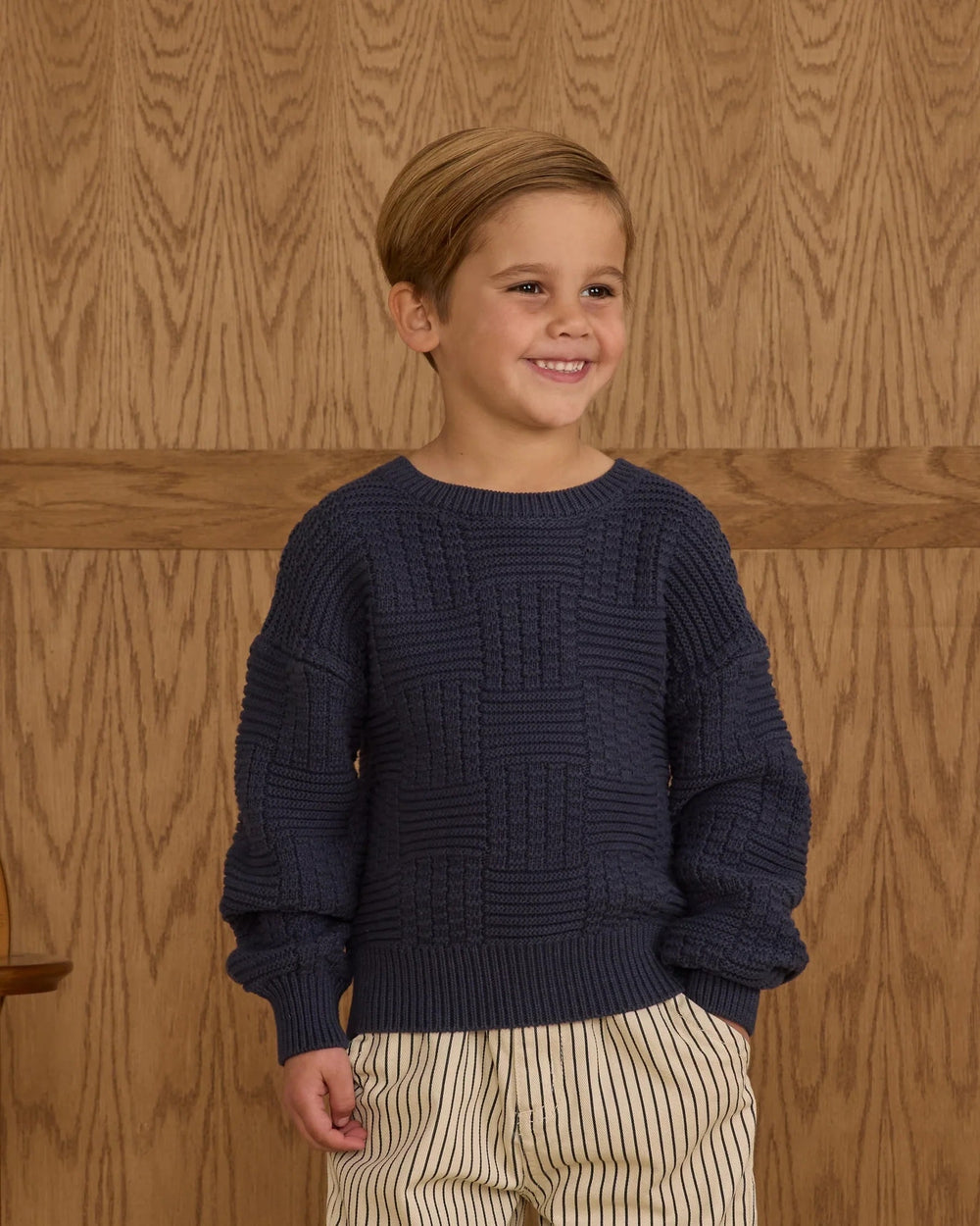 Pull tricot bleu marin Rylee + Cru Mlle et Coco