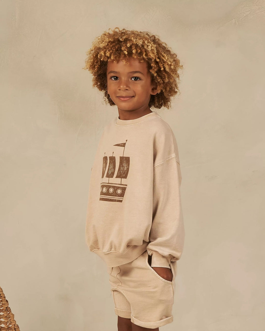 short taille élastique avoine Rylee + Cru Mlle et Coco