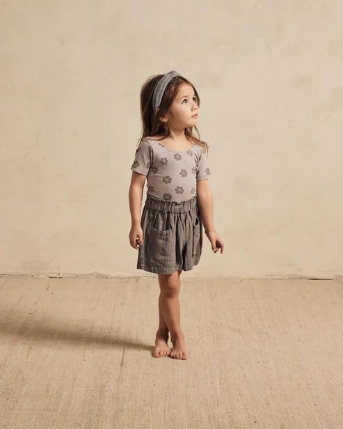 short gris ton sur ton taille élastique rylee cru