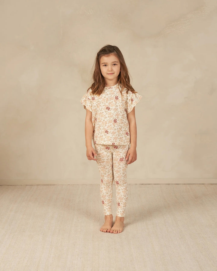 chandail manches courtes volants floral Rylee Cru Mlle Coco